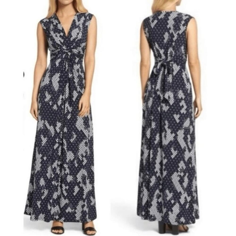 Eliza J Printed Sleeveless Maxi Dress 4P